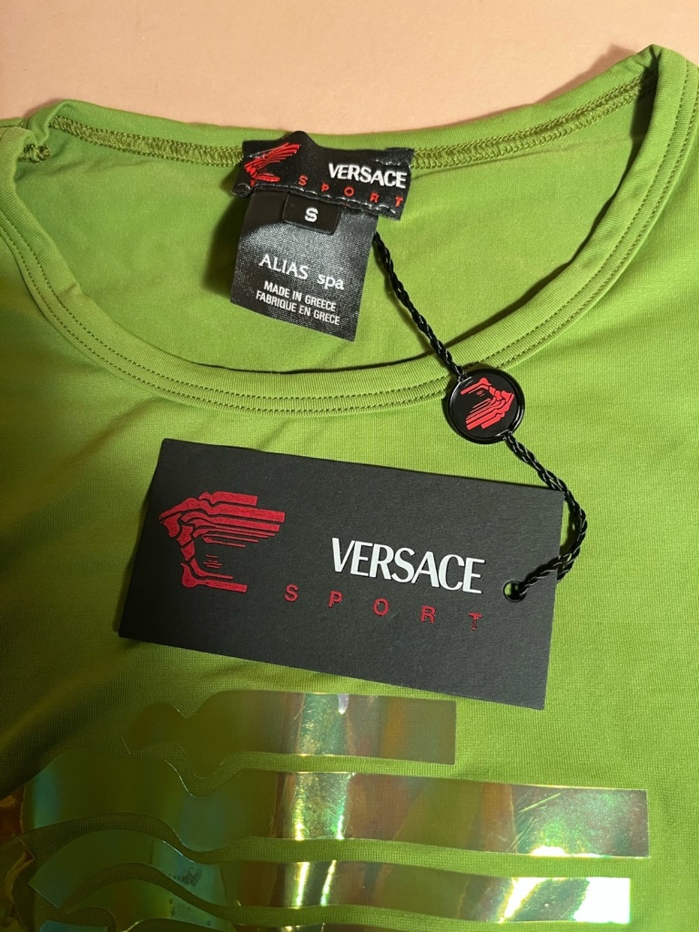 VINTAGE Y2K VERSACE Green top NWT size small - Picture 2 of 9